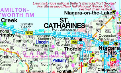 St. Catharines regions carte